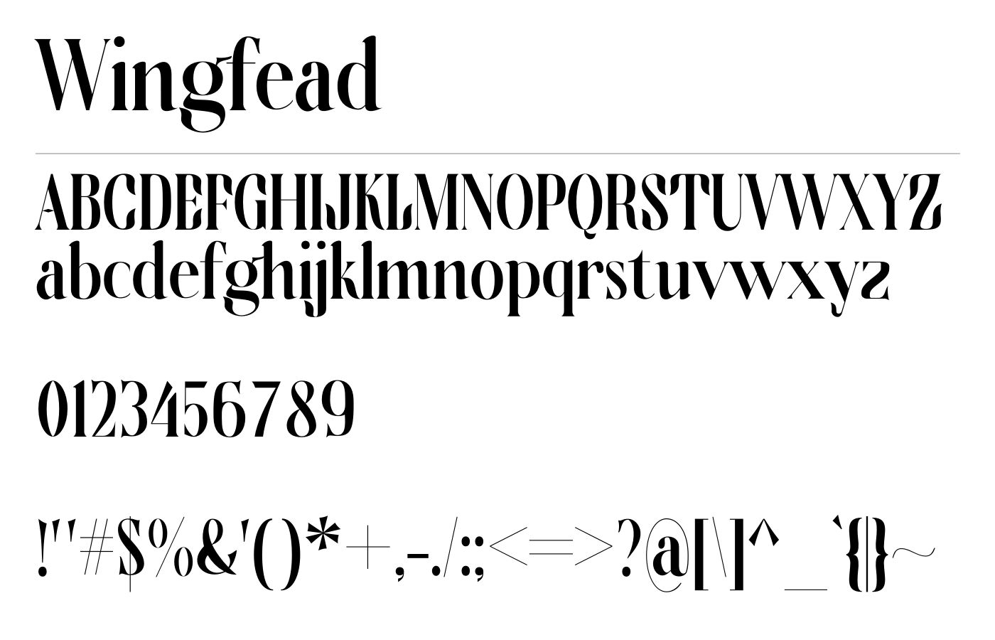 Wingfead Typeface Font preview