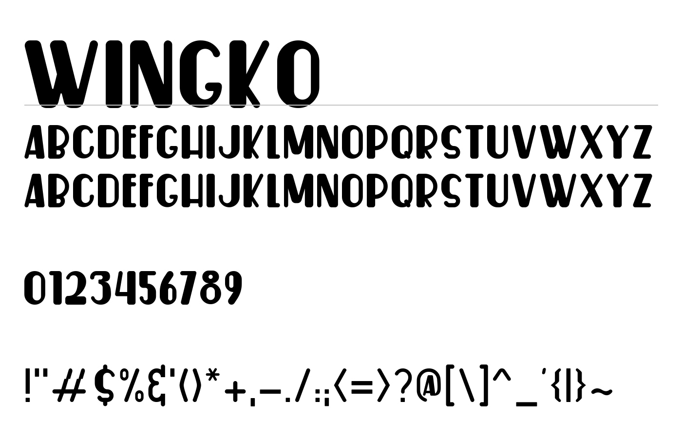 Wingko Font preview