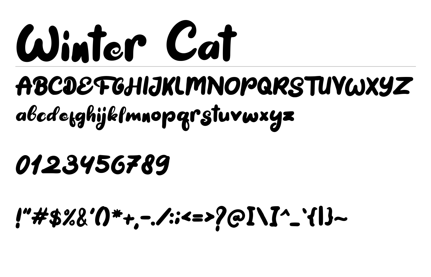 Winter Cat Font preview