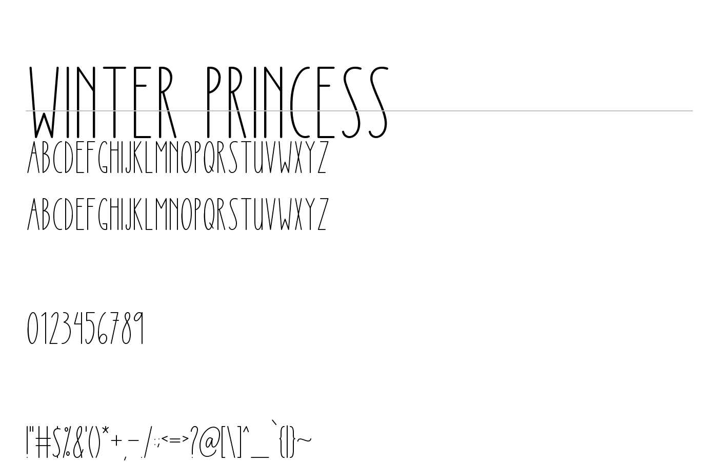 Winter Princess Font preview
