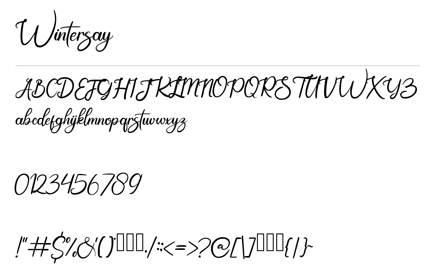 Wintersay Font preview
