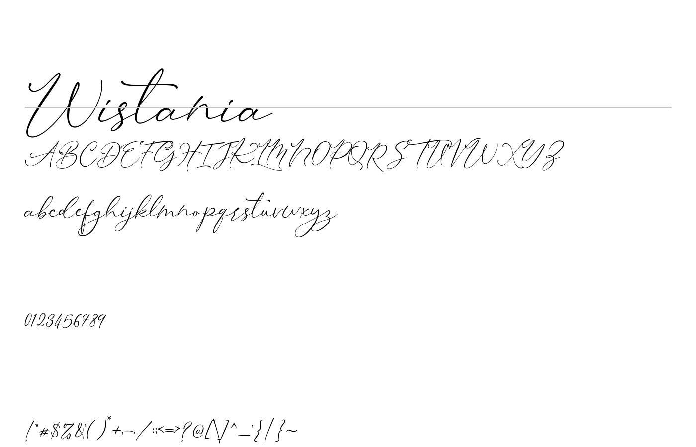 Wistania Font preview