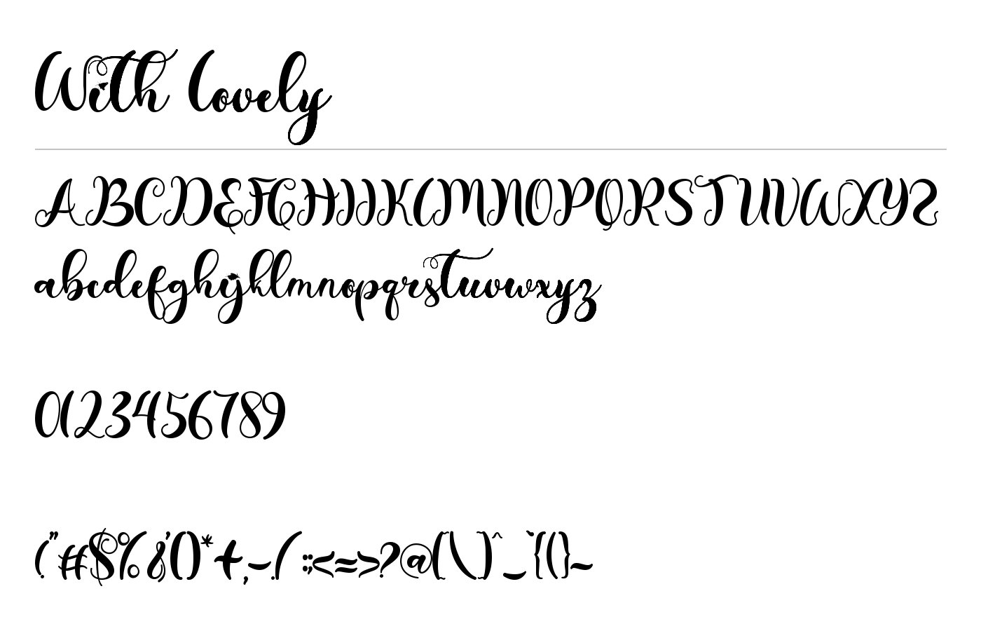With Lovely Font preview