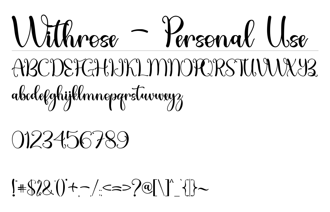 Withrose Font preview