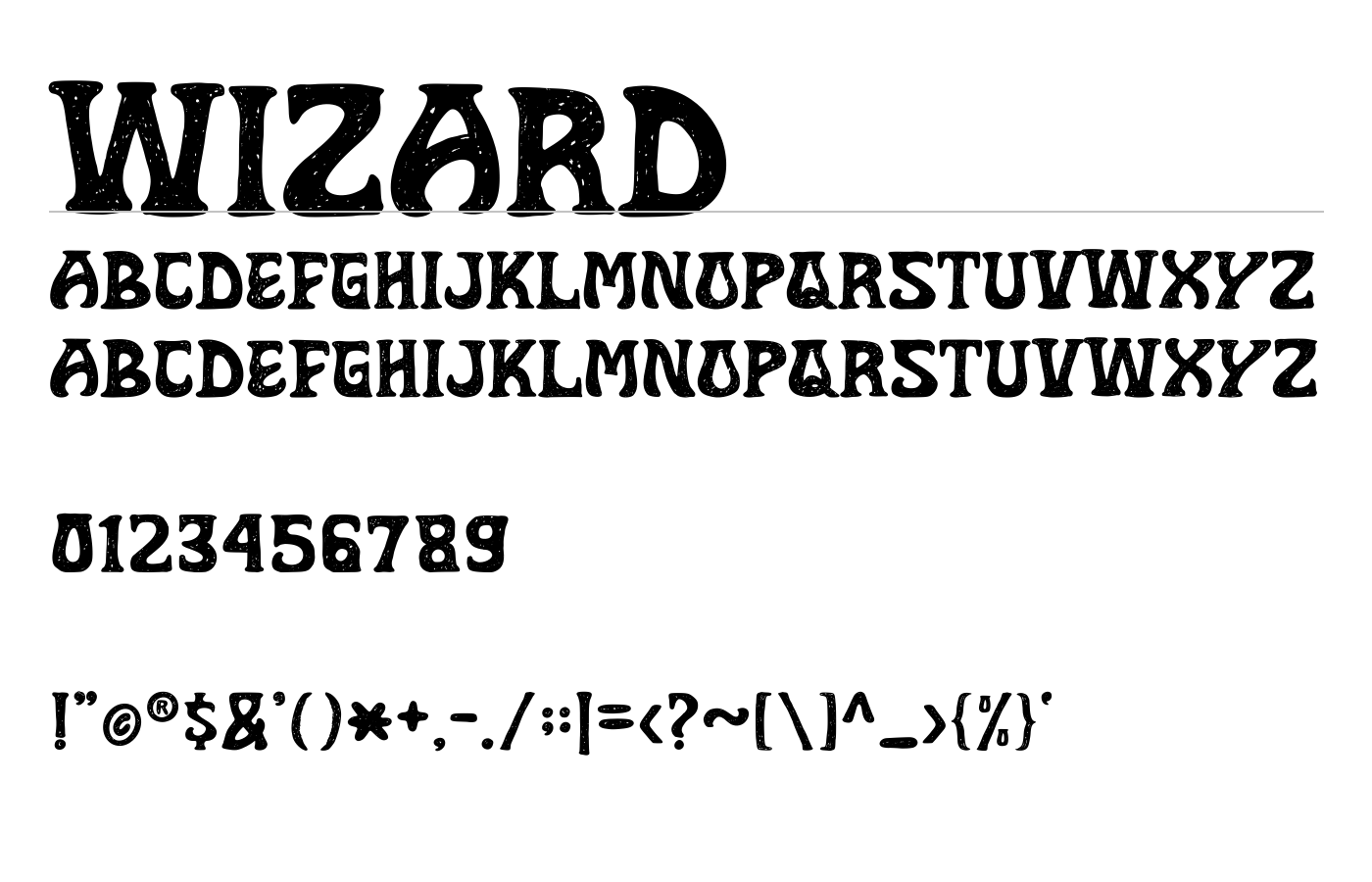 Wizard Font preview