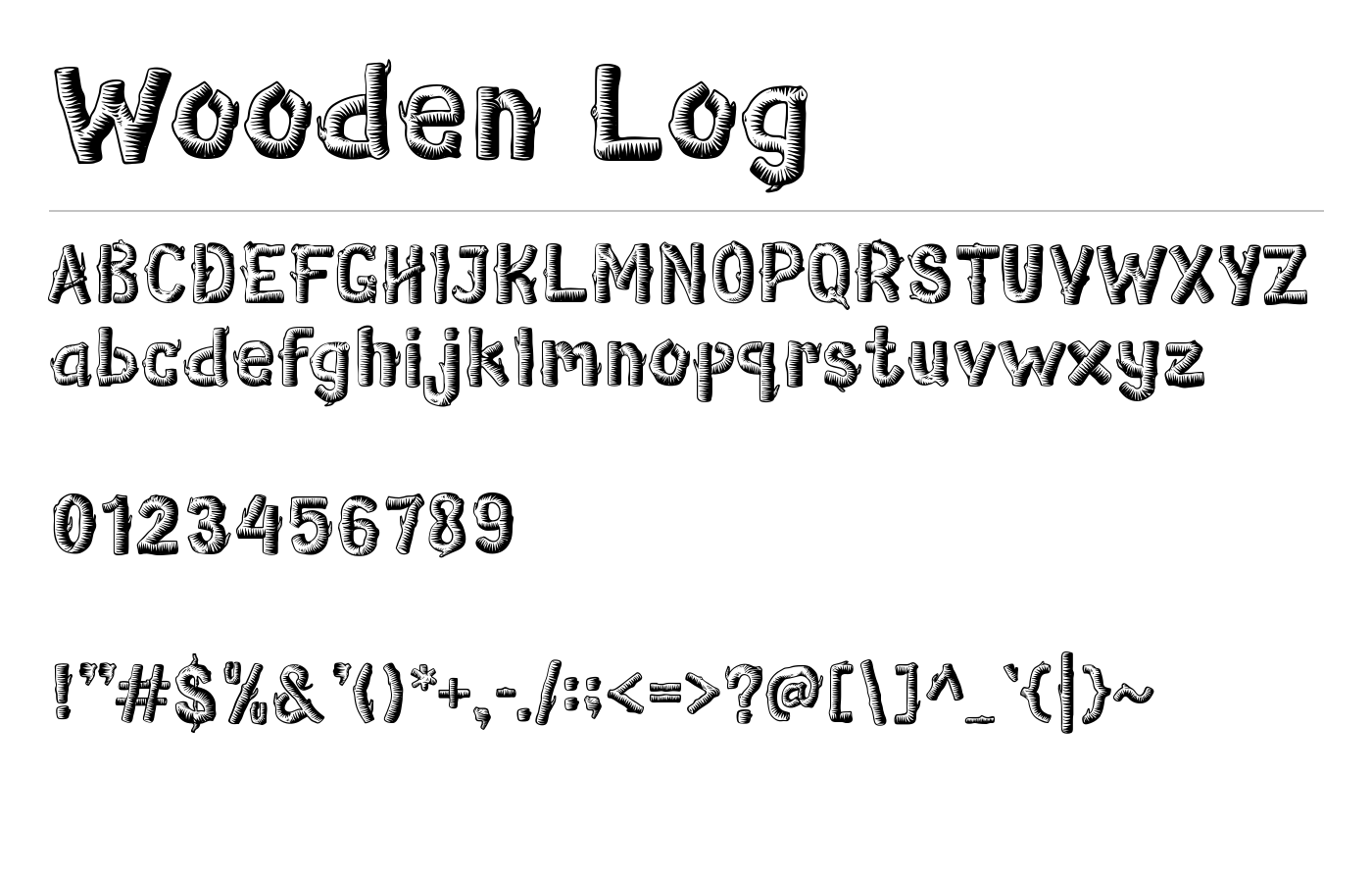 Wooden Log Font preview