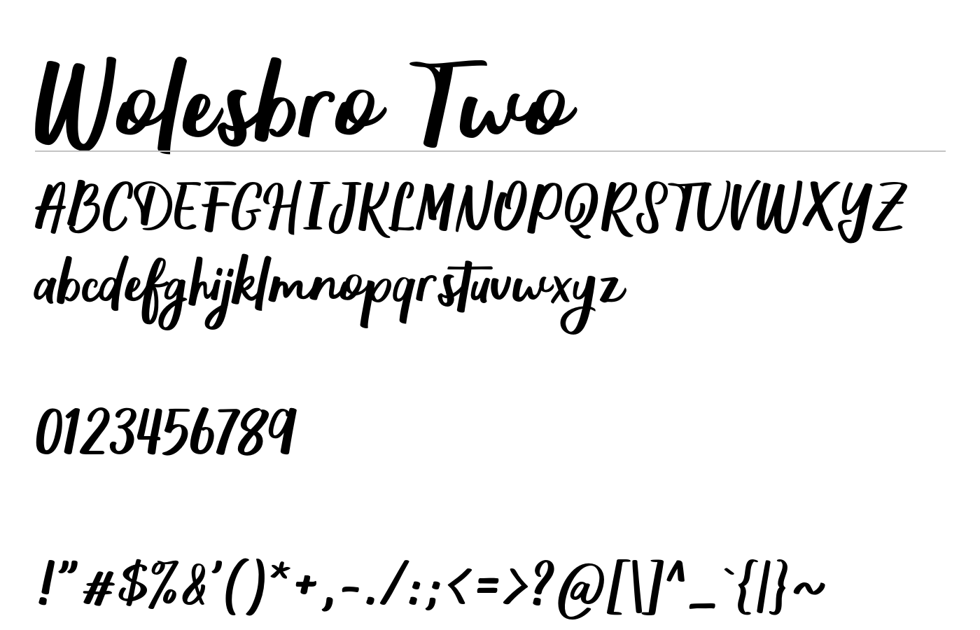 Wolesbro Font preview