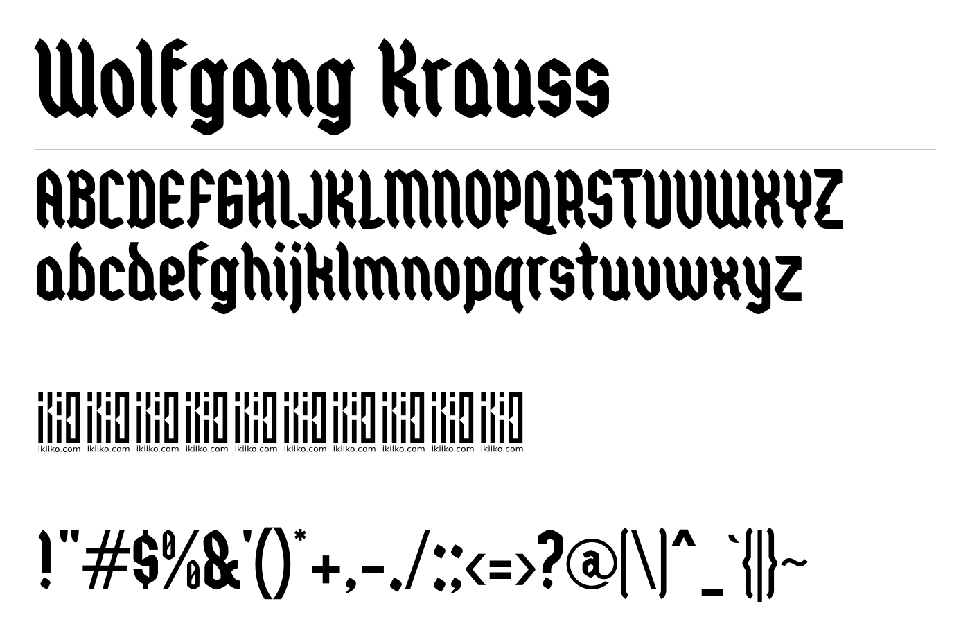 Wolfgang Krauss Font preview