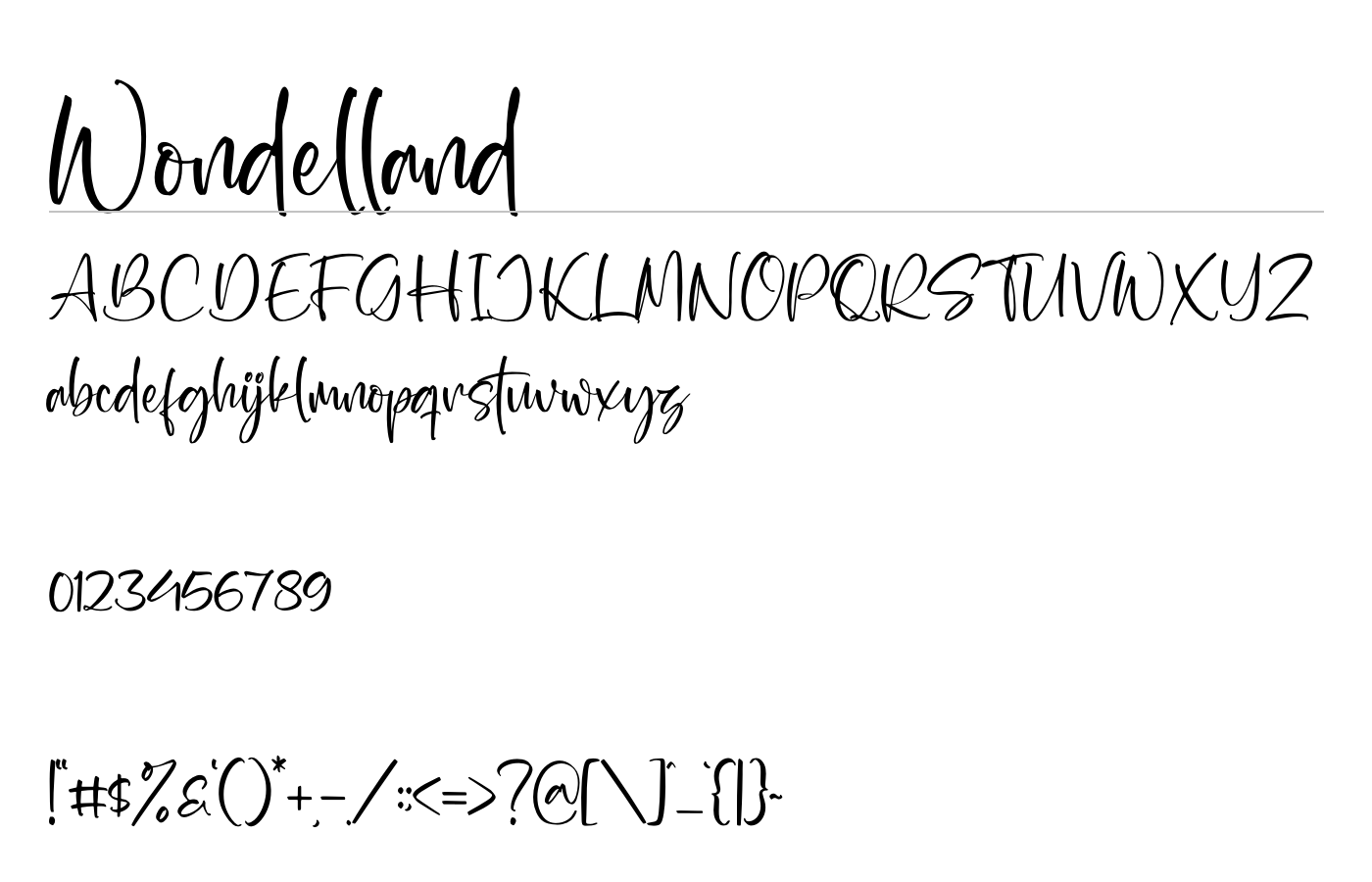 Wondelland Font preview