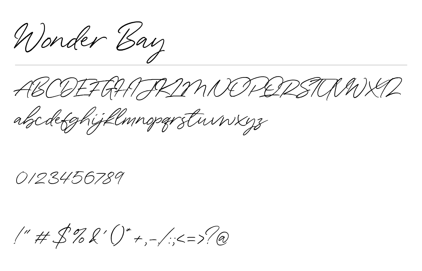 Wonder Bay Script Demo Font preview