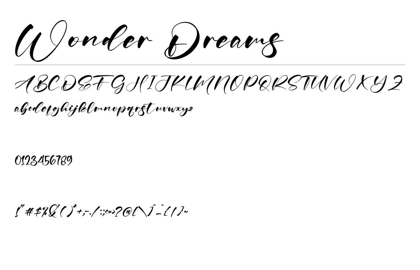 Wonder Dreams Font preview