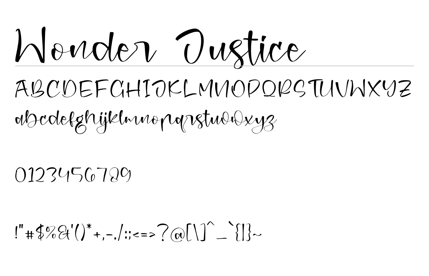 Wonder Justice Font preview