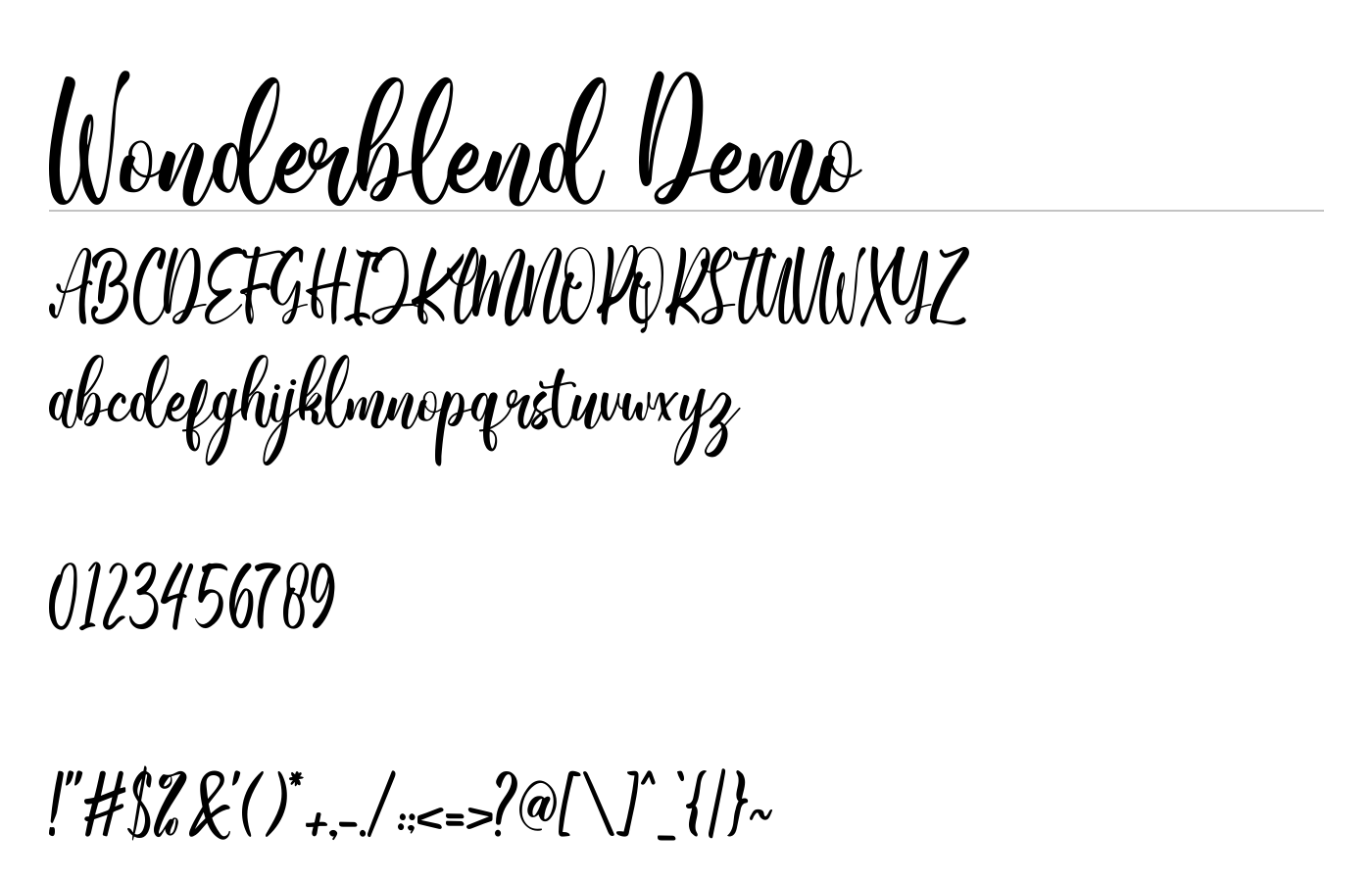 Wonderblend Font preview