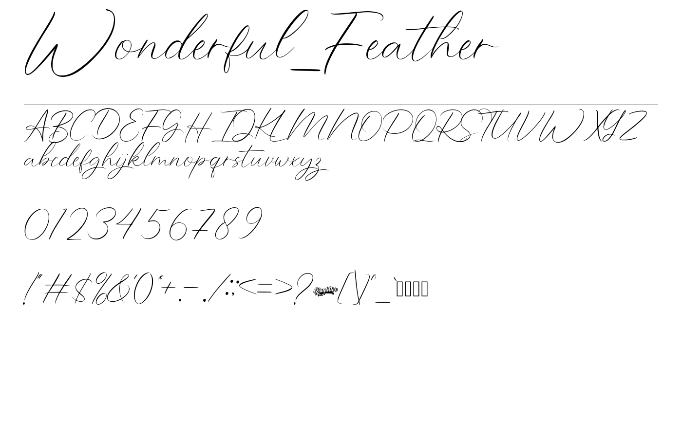 Wonderful Feather Font preview