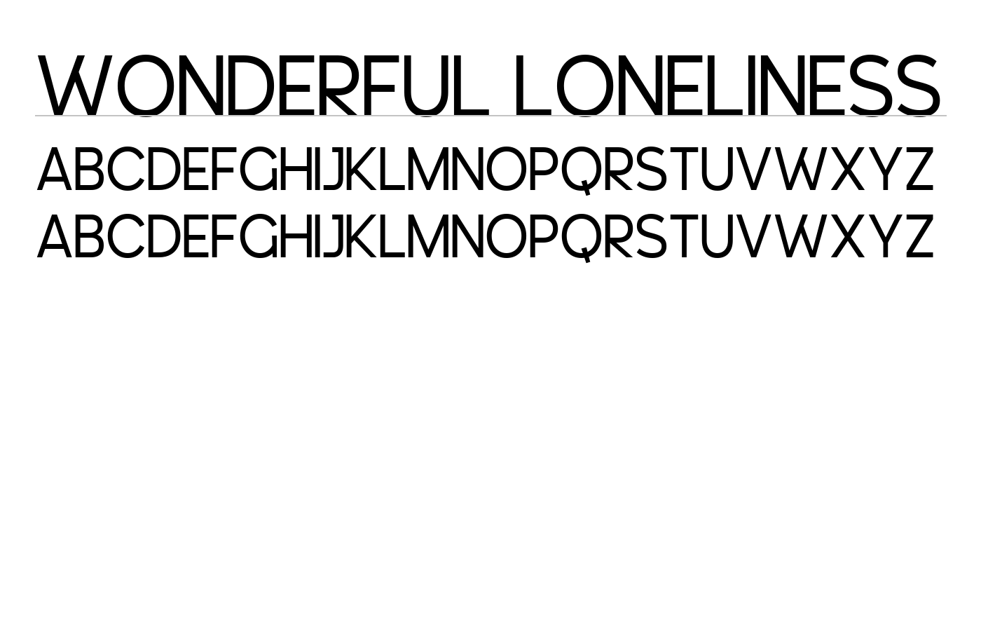 Wonderful Loneliness Font preview