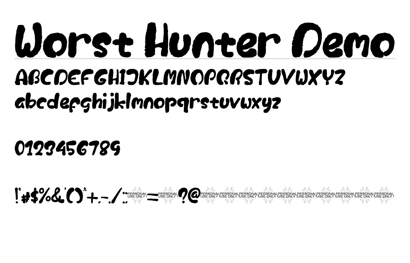 Worst Hunter Font preview