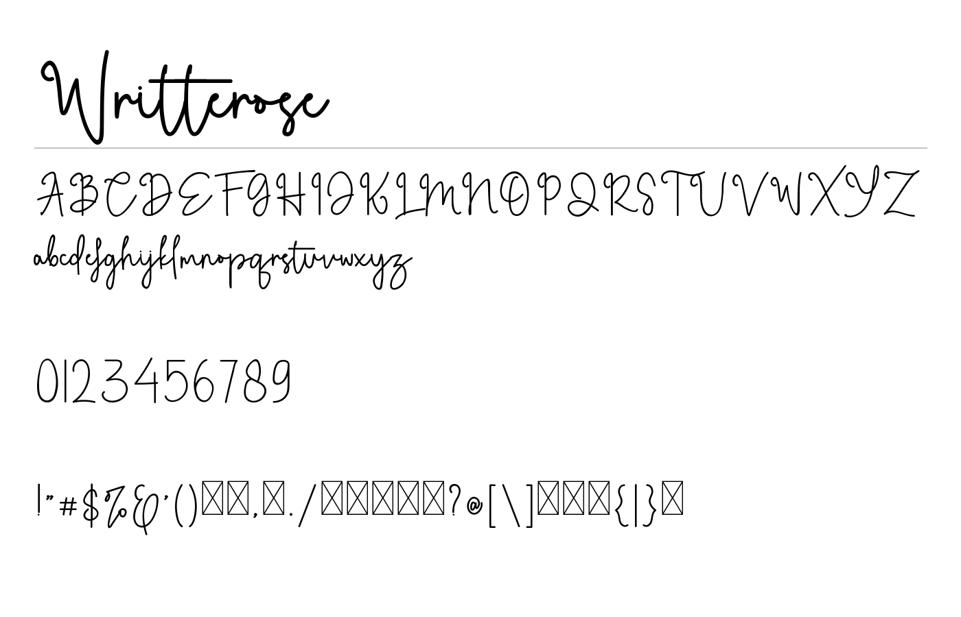 Writterose Font preview