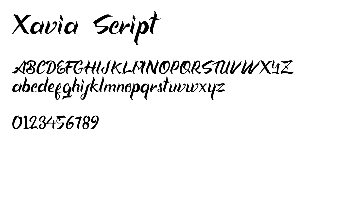 Xavia Font preview