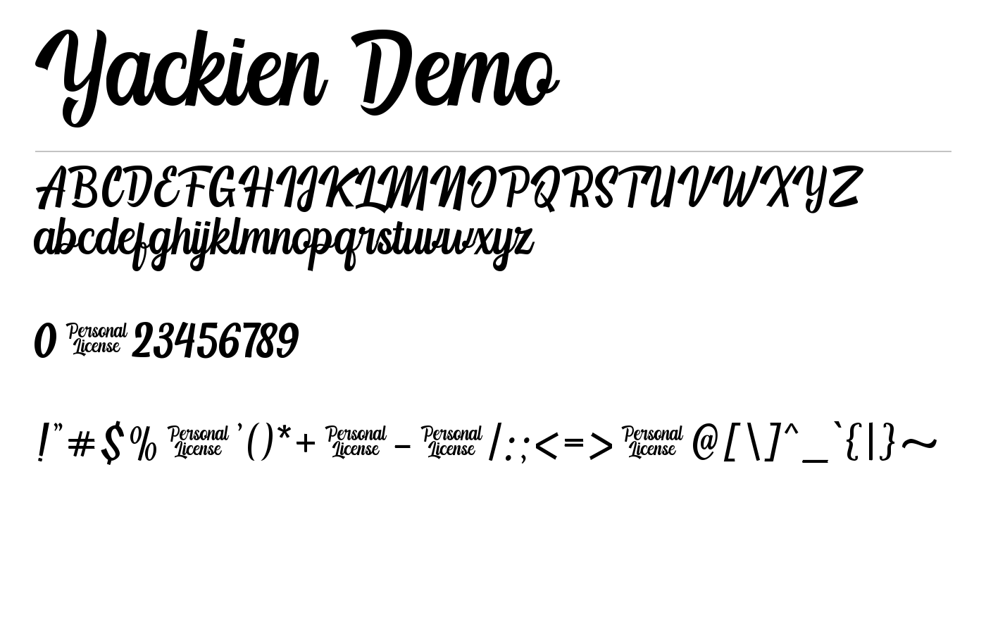 Yackien Font preview