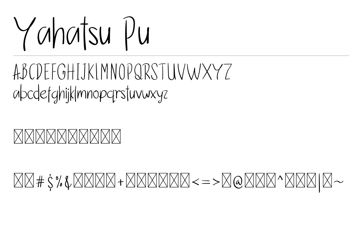Yahatsu Font preview