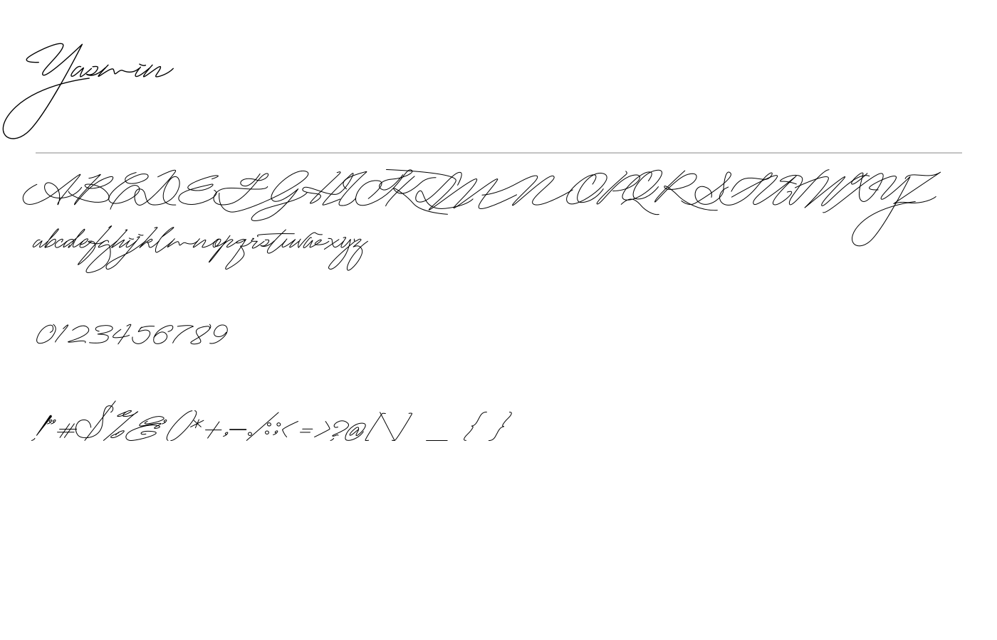 Yasmin Handlettering Script Font preview
