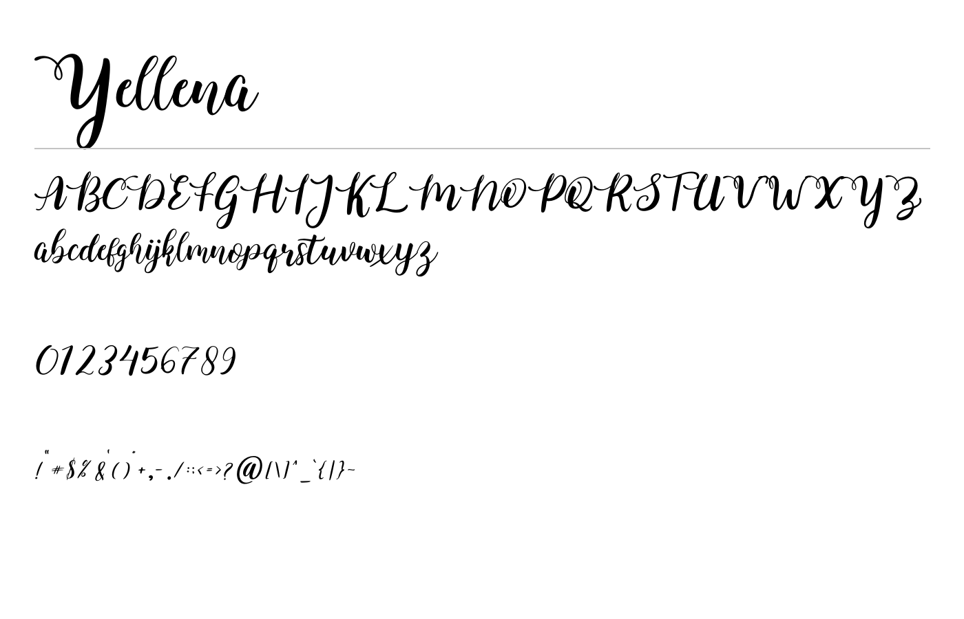 Yellena Font preview
