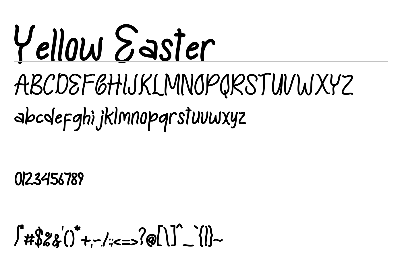 Yellow Easter Font preview