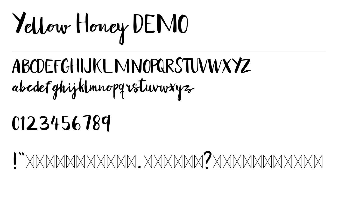 Yellow Honey Font preview