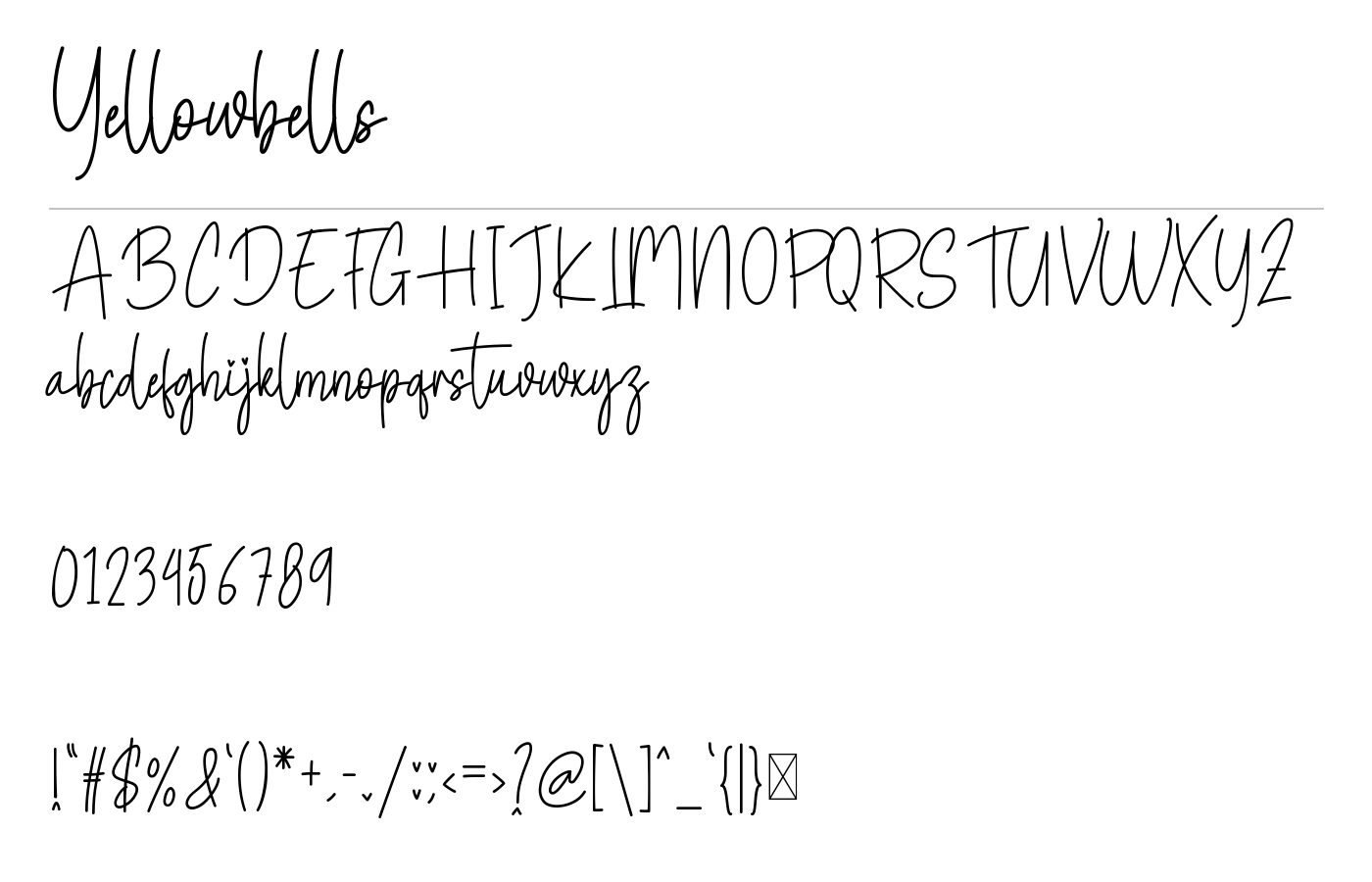 Yellowbells Font preview