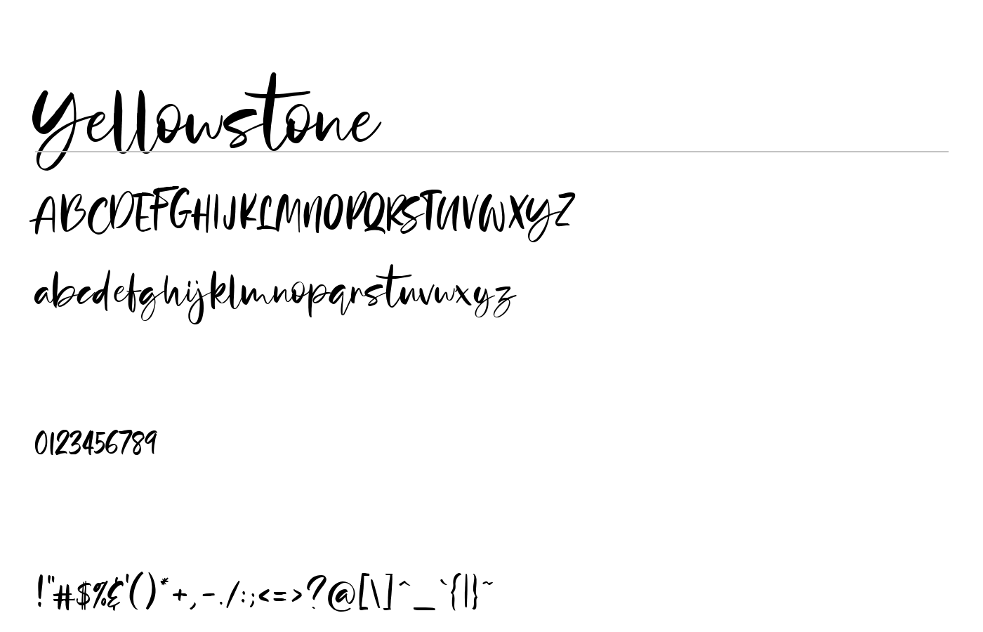 Yellowstone Font preview