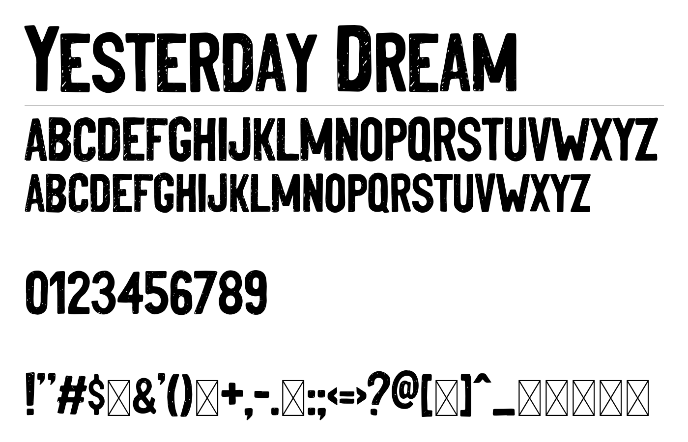 Yesterday Dream Font preview