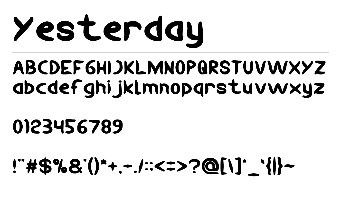 Yesterday Font preview