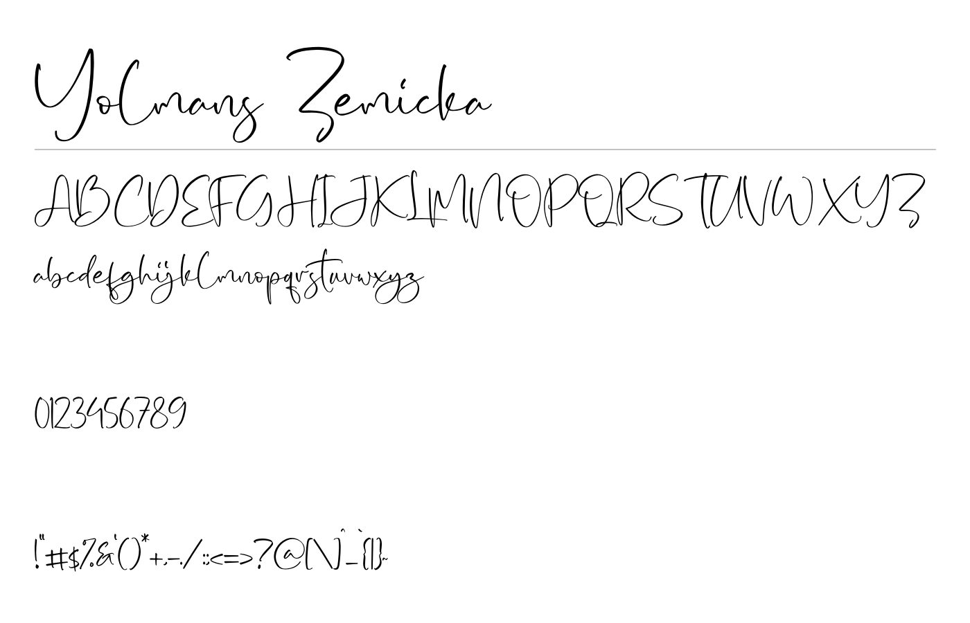 Yolmans Zemicka Font preview