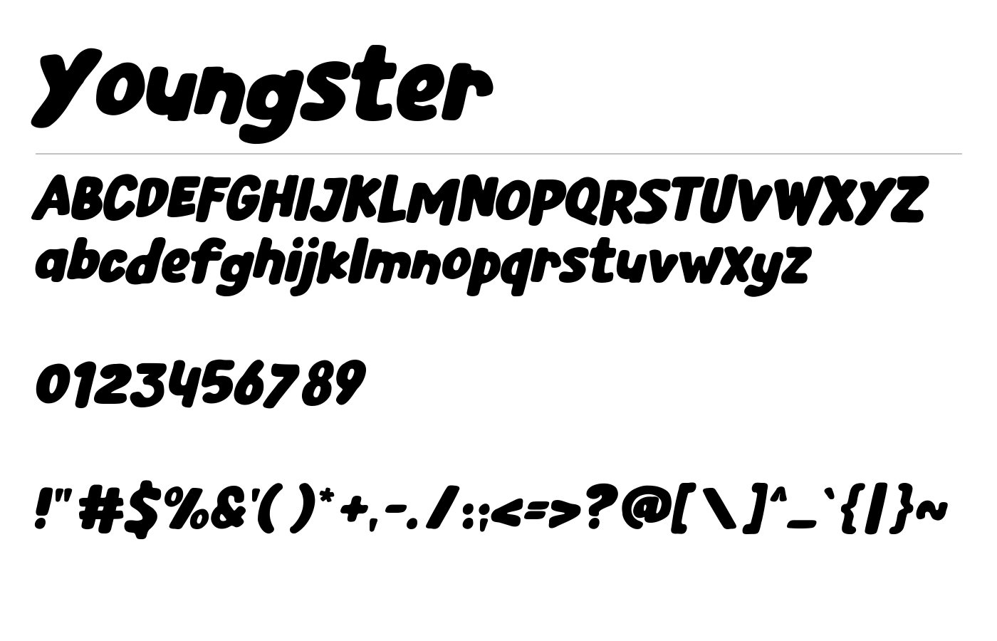 Youngster Font preview