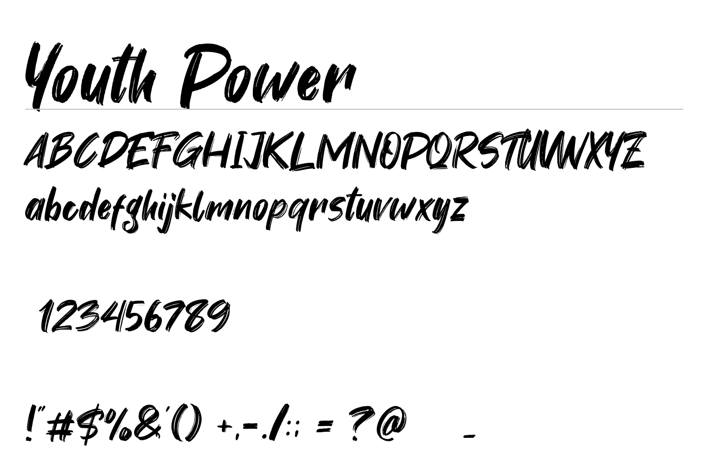 Youth Power Modern Brush Font preview