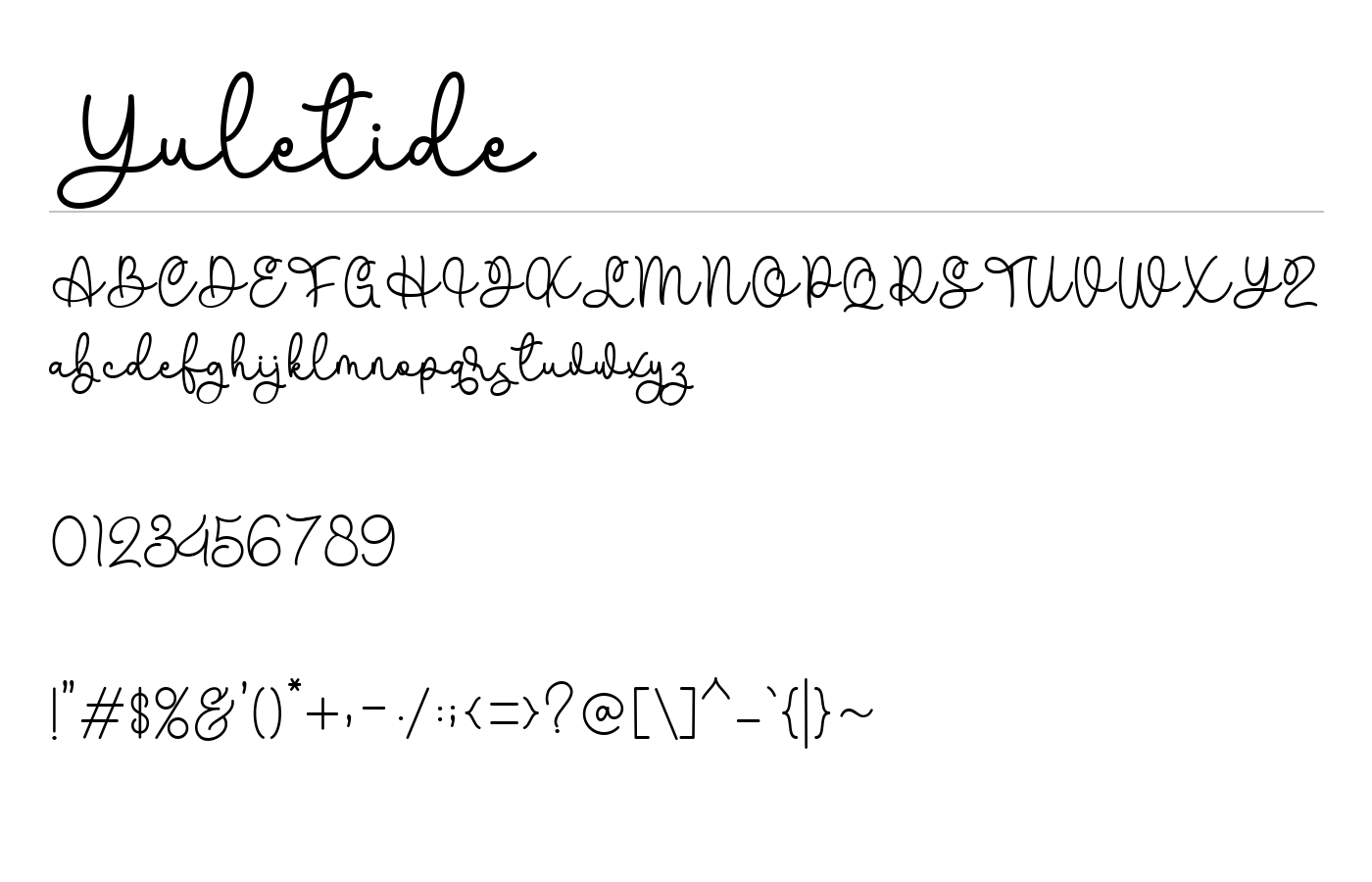 Yuletide Font preview