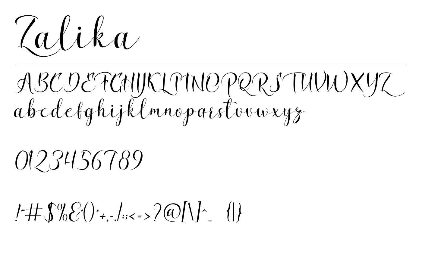 Zalika Font preview