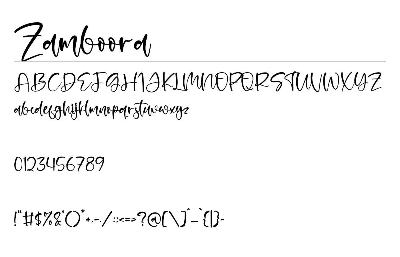 Zamboora Font preview
