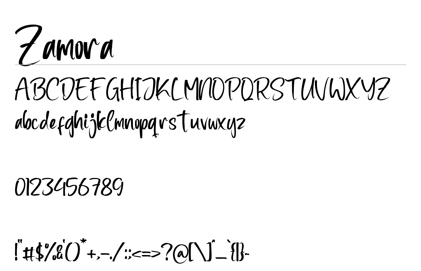 Zamora Font preview