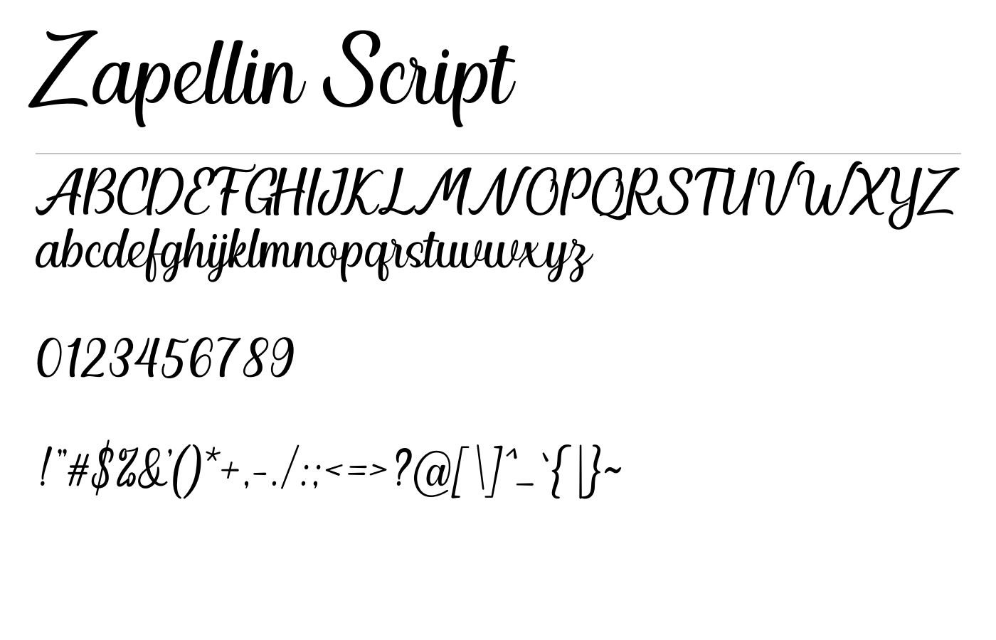 Zapellin Font preview