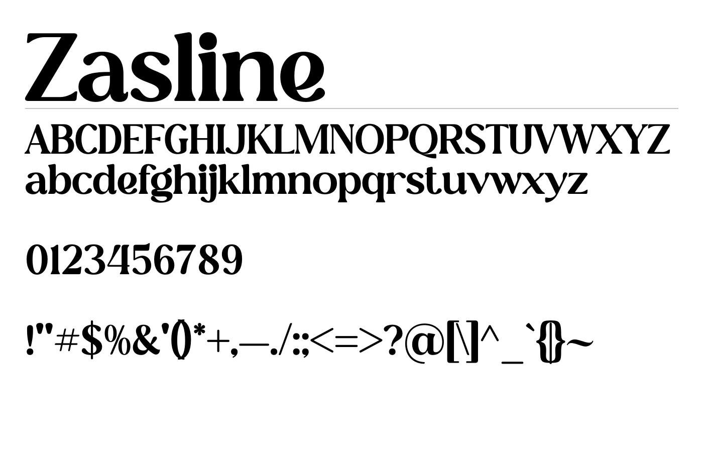 Zasline Font preview
