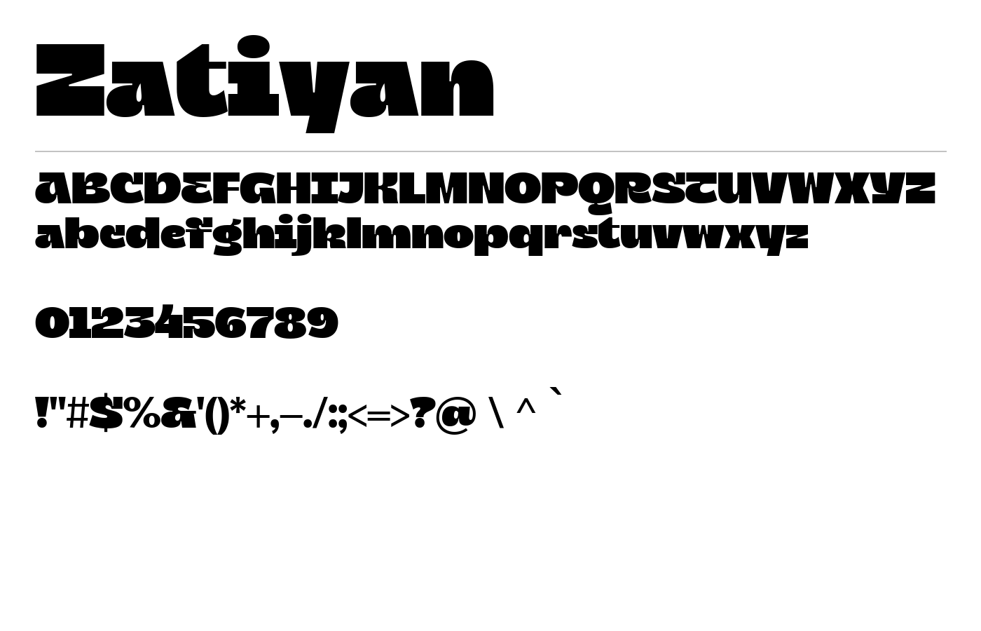 Zatiyan Font preview