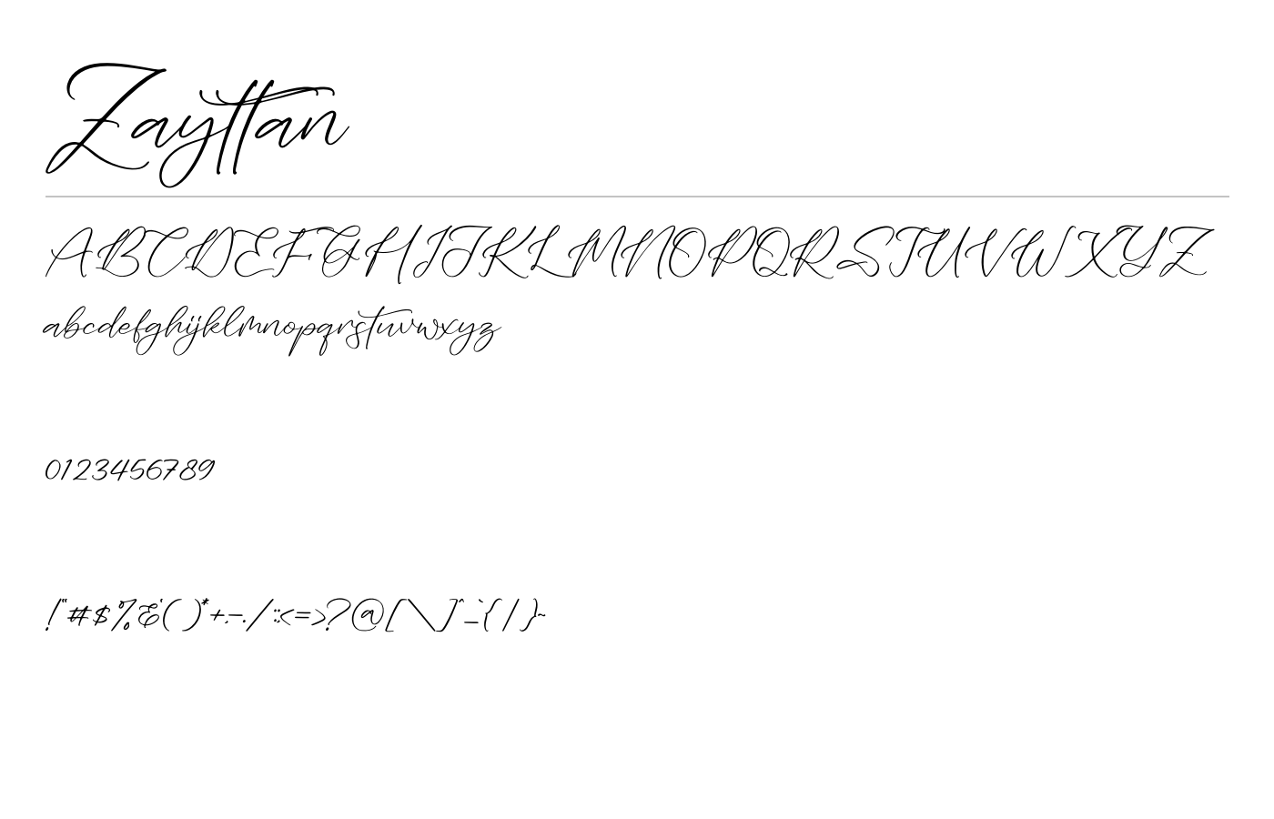 Zayttan Font preview