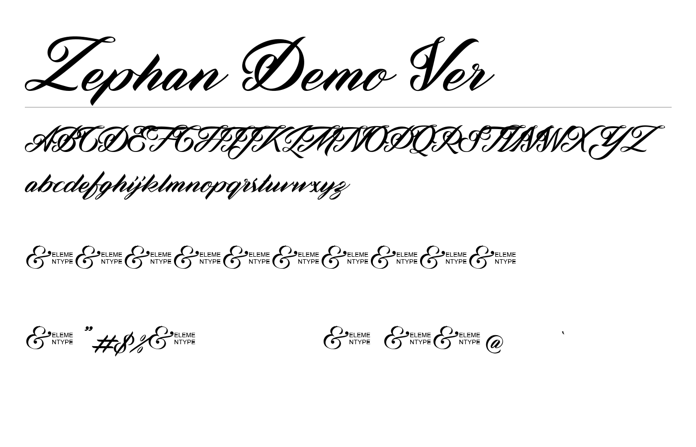 Zephan Modern Script Demo Font preview