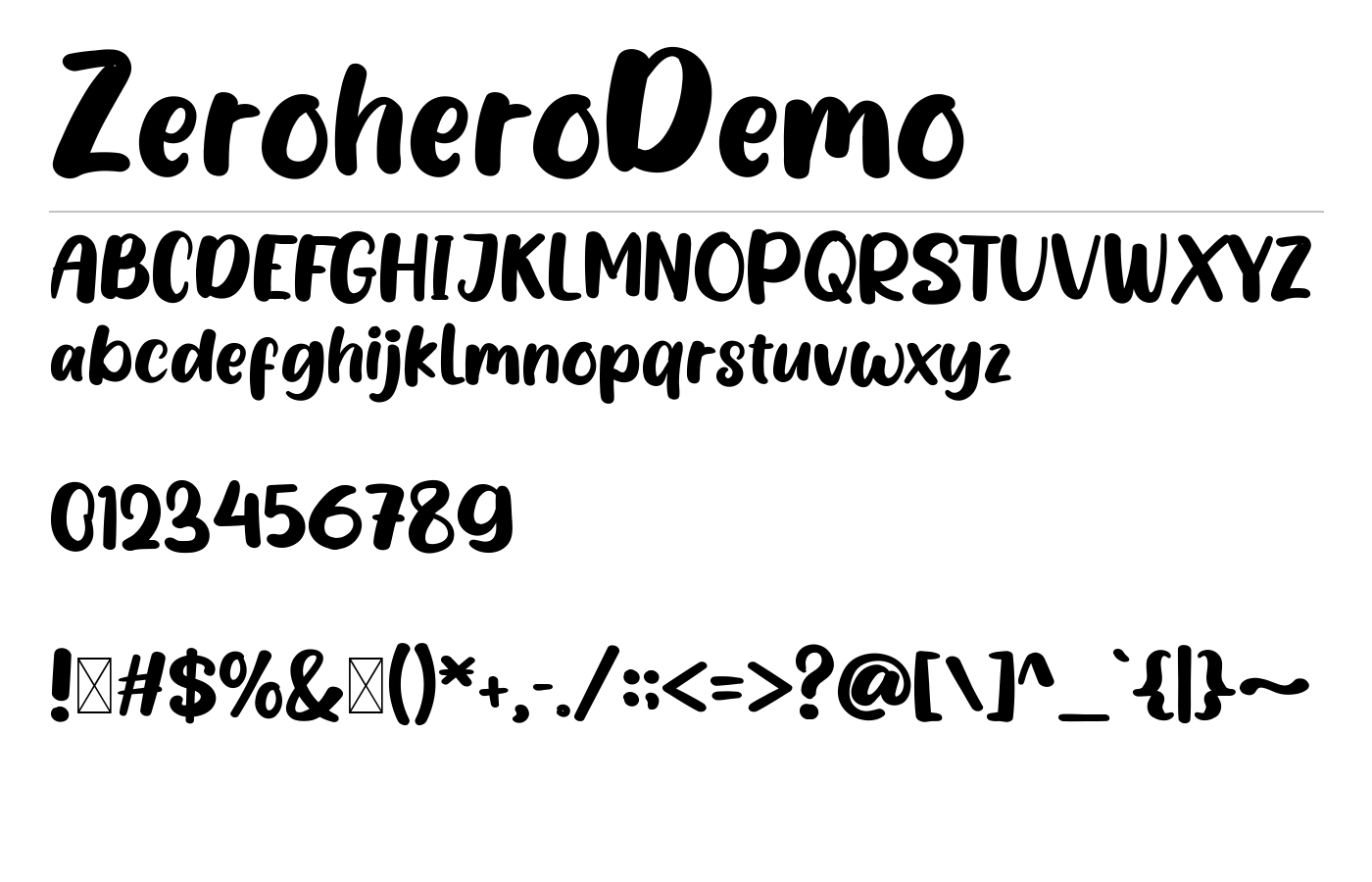 Zerohero Font preview