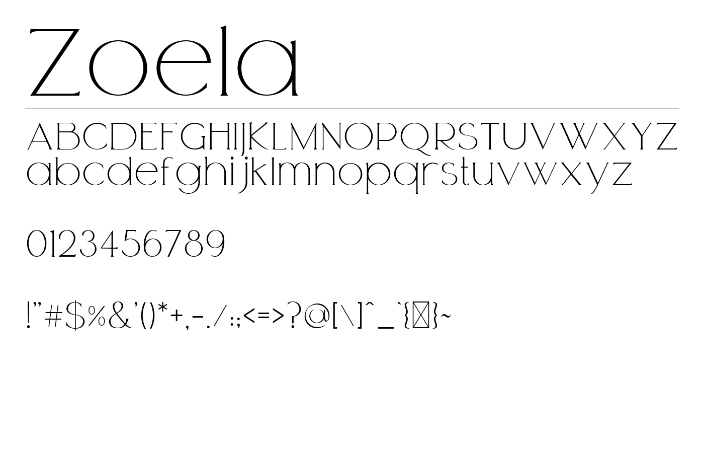 Zoela Font preview