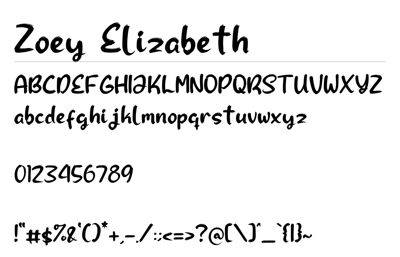 Zoey Elizabeth Font preview