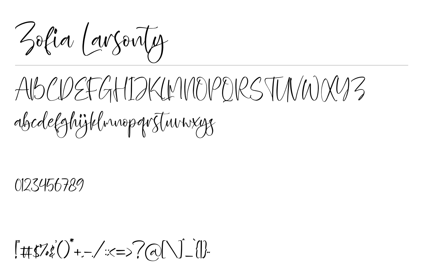Zofia Larsonty Font preview