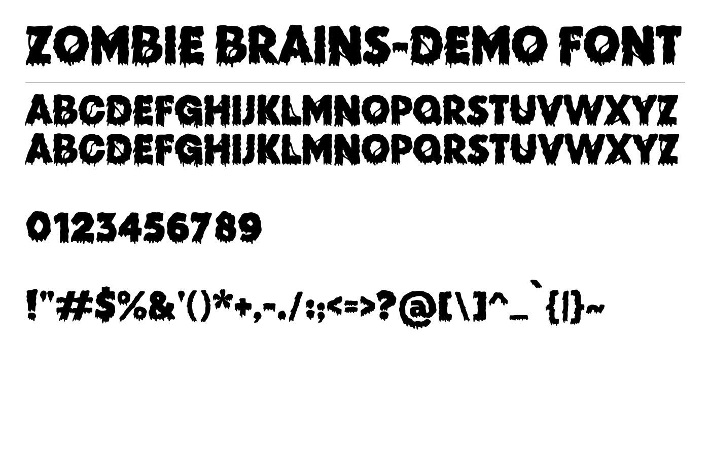Zombie Brains Font preview