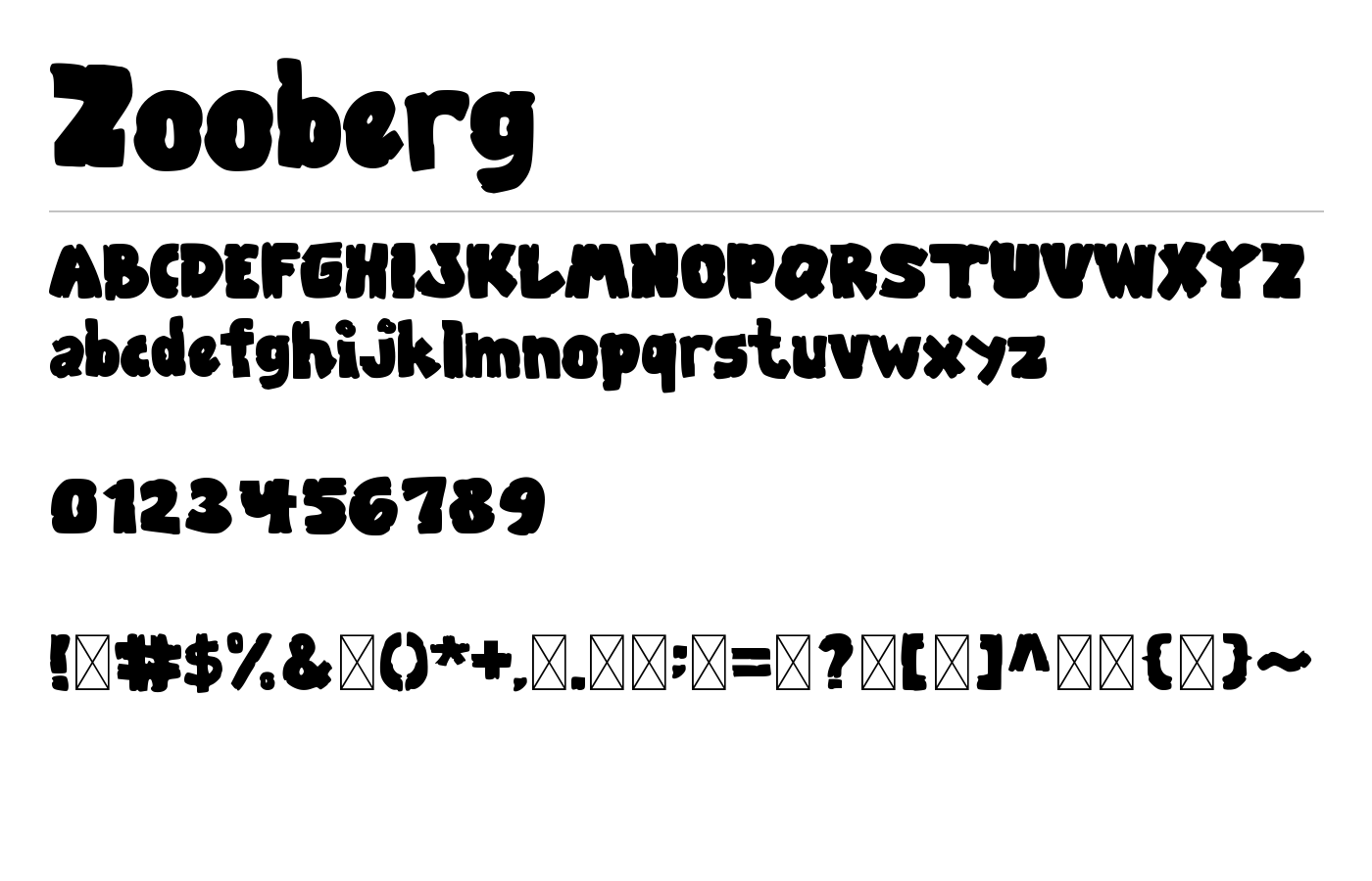 Zooberg Font preview